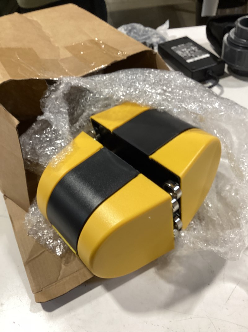 Condition photo showing Good Condition for barydat 4 pcs 16.4 ft magnetic retractable wall mount barrier, crowd control safety belt with abs case for grocery retail store stadium (caution do not enter,yellow) caution do not enter yellow 4
