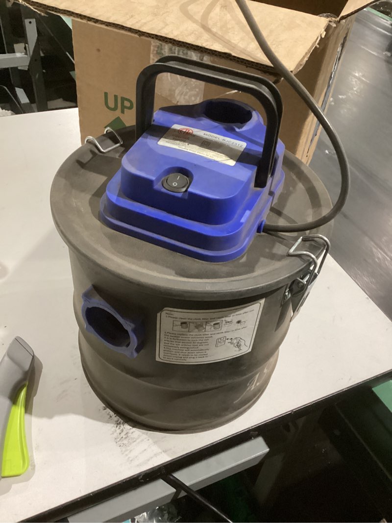 Condition photo showing As Is for GoCampDirect Ash Vacuum Cleaner -3.2 Gallon Fireplace Ash Vac with 800w Powerful Hose Non-Woven Dust Separator | Dry Stove Vacuum for Fireplaces Pellet Grill Wood Stove Fire Pits Blue Blue 12L (3.2 gallons)