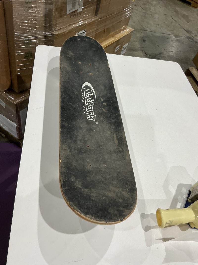 Condition photo showing As Is for professional double kick skateboard, 31 inch maple deck, abec-9 bearings, 95a pu wheels 31" a1 bicycle