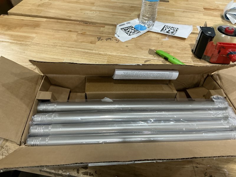 Condition photo showing New/Like New for byondeth curtain rods for windows 16 to 144 inches adjustable length 1 inch diameter window curtain rod with aluminium end cap, brushed nickel brushed nickel 16" to 144"