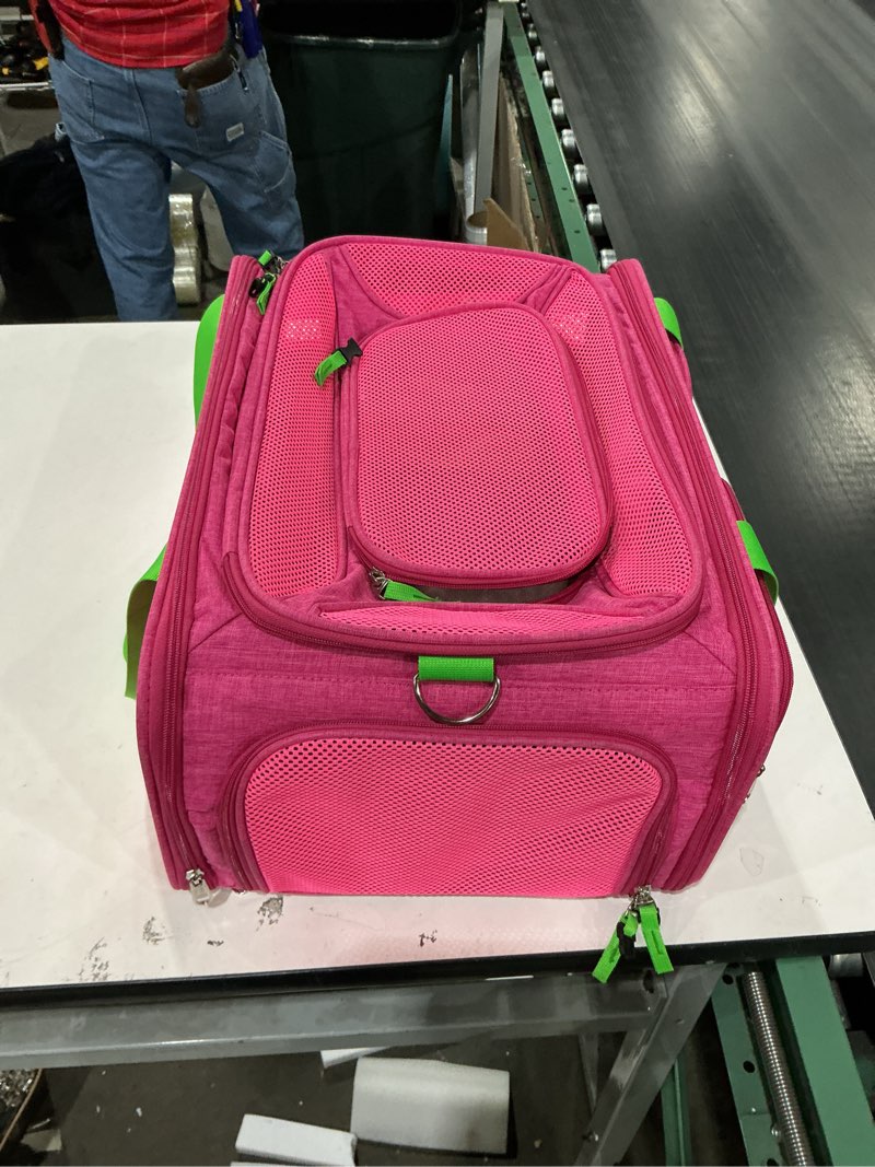 Condition photo showing As Is for 19x13x9 TSA Approved top Expandable pet Carrier for Small Dog Puppy cat up to 10 lbs Weight and 18'' Length, for Southwest Spirit Canada Airlines(Black) 19.0"L x 13.0"W x 9.0"H all black