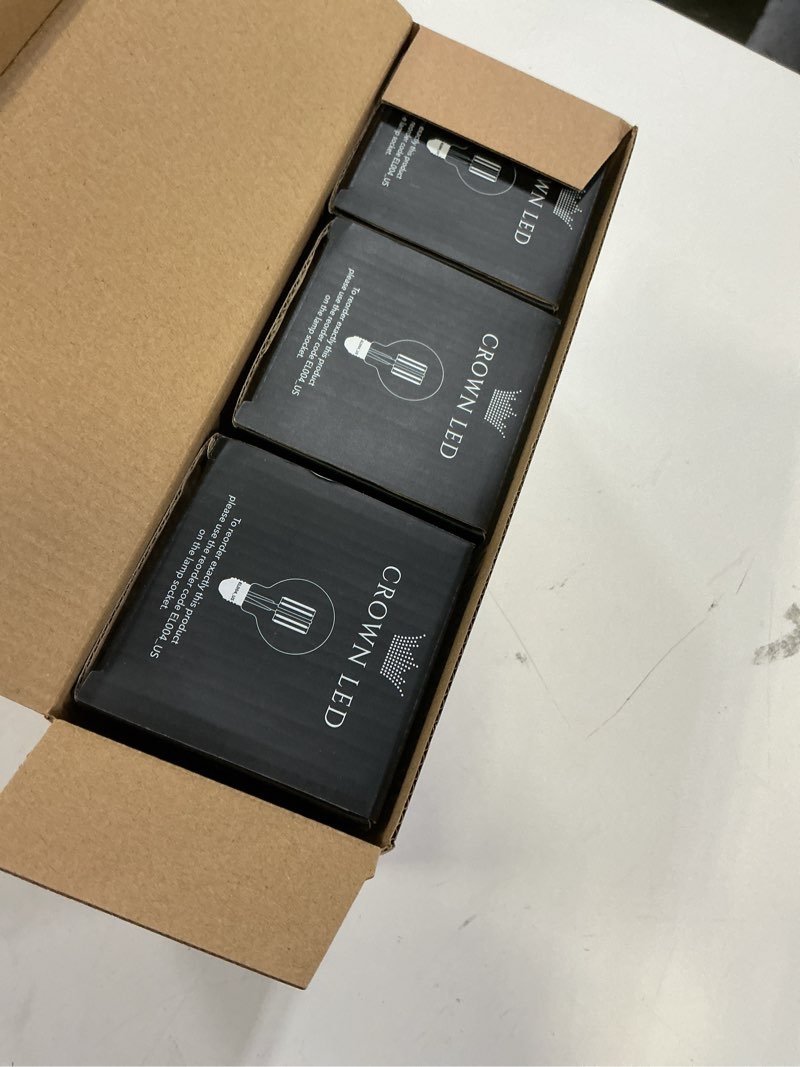 Condition photo showing New/Like New for crown led 230 v, 40 watt, el04 edison light bulb e26 base dimmable incandescent bulbs, 3 pack