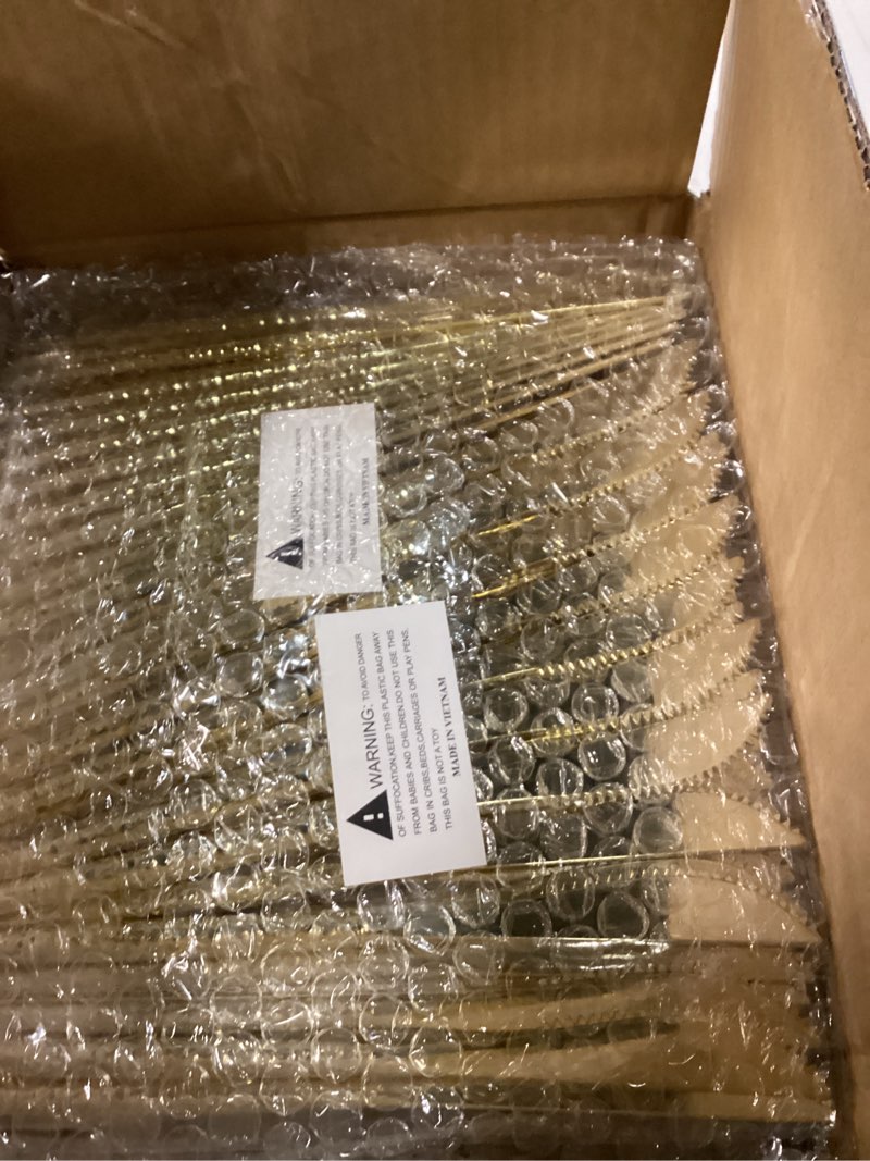 Condition photo showing New/Like New for sut 150 pcs gold plastic silverware, gold disponsable utensils, plastic silverware heavy duty, includes 50 knives, forks and spoons, hammered disponsable cutlery for wedding, birthday, party