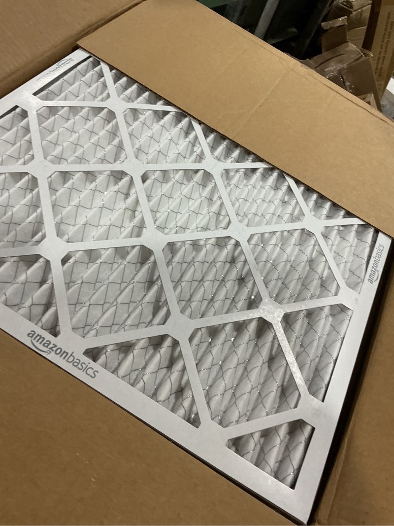 Condition photo showing Good Condition for amazon basics 20x25x1 air filter 6-pack, merv 11 ac furnace filters, dust, pet, allergy control, electrostatic, removes lint (actual size: 19.75" x 24.75" x 0.75") 20x25x1 merv 11