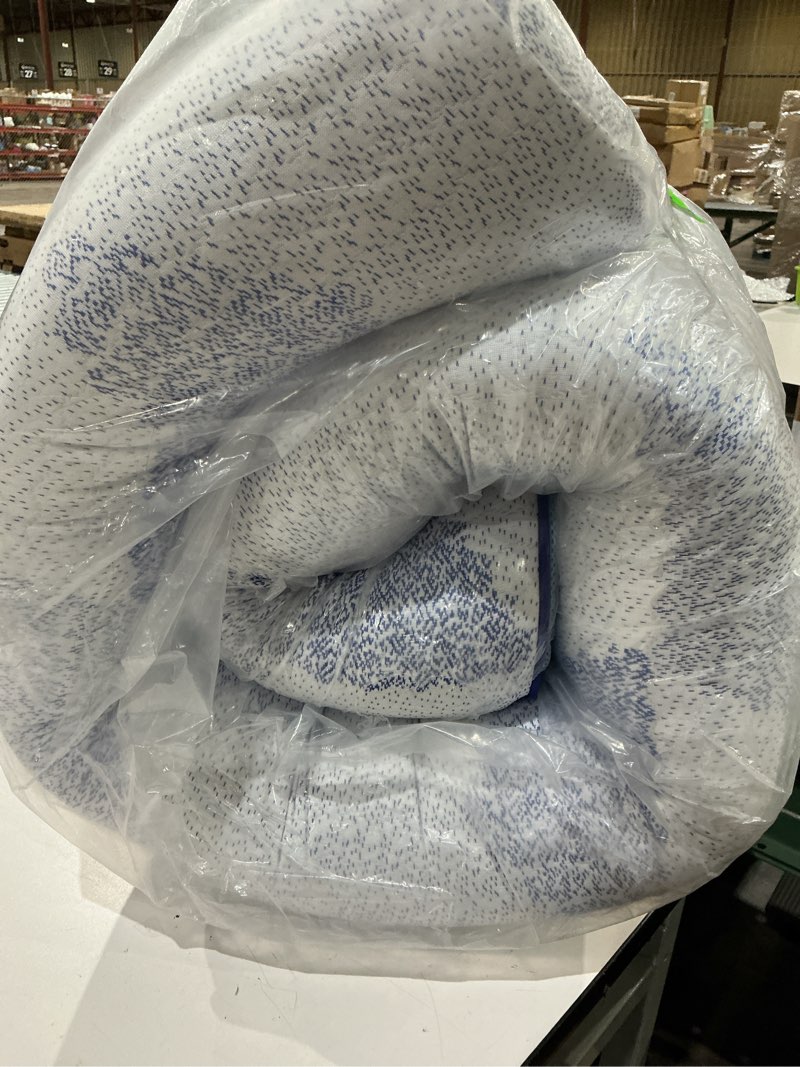 Condition photo showing As Is for 4 inch firm mattress topper full size, memory foam mattress topper extra support, high-density memory foam bed topper for pain relief, with removable soft cover, certipur-us certified