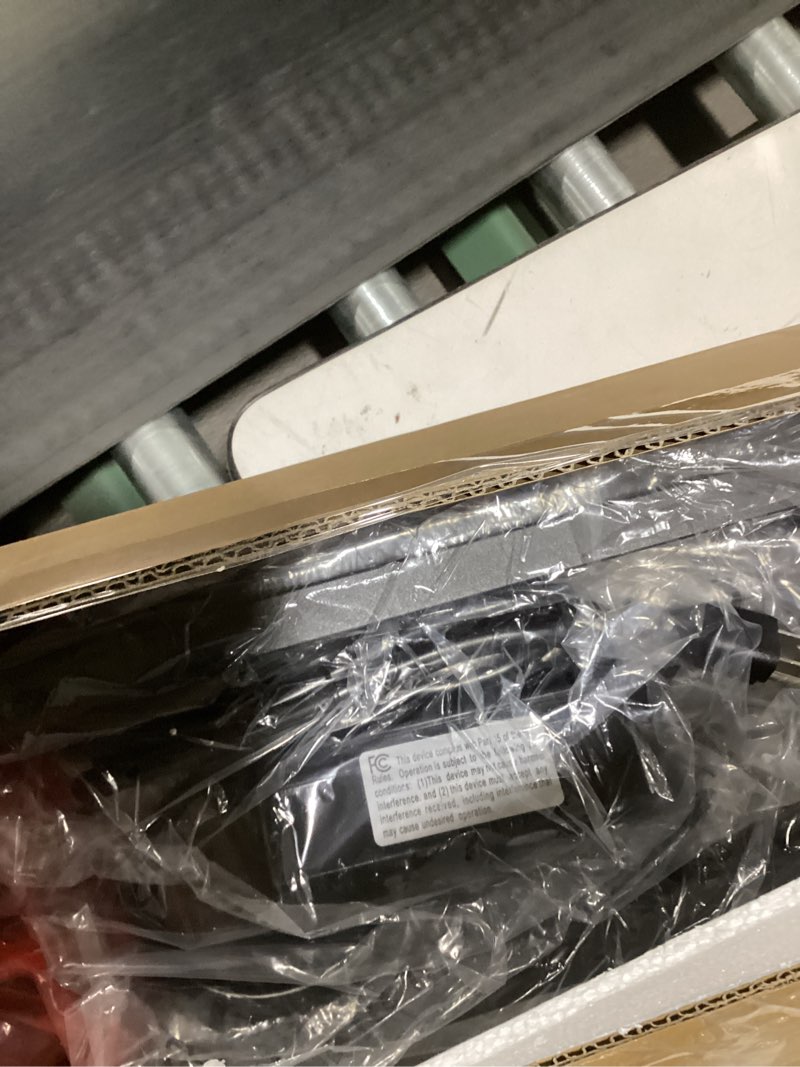 Condition photo showing As Is for SUPERJARE 78.8 inch Narrow Console Table with Outlet, Sofa Table Set of 2, Behind Couch Table, Long Entryway Tables with Charging Station, for Living Room, Rustic Brown 5.7''D x 78.7''W x 29.7''H Rustic Brown 2