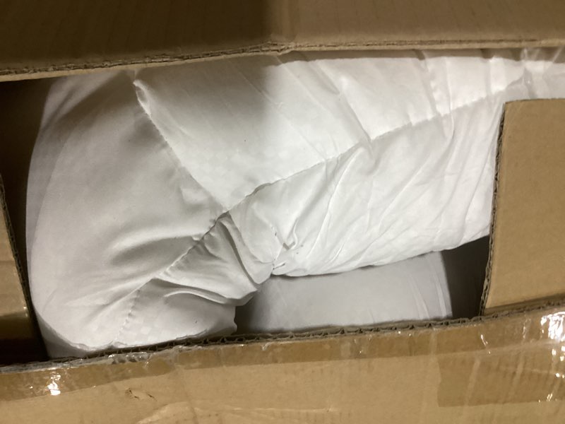 Condition photo showing As Is for Ubauba Goose Feather Down Fiber Comforter King Size - White Fluffy Duvet Insert King, 750+ Fill Power, All Season Luxurious Hotel Bedding Comforter with Ultra Soft 100% Cotton Cover, 106 x 90 Inch White King