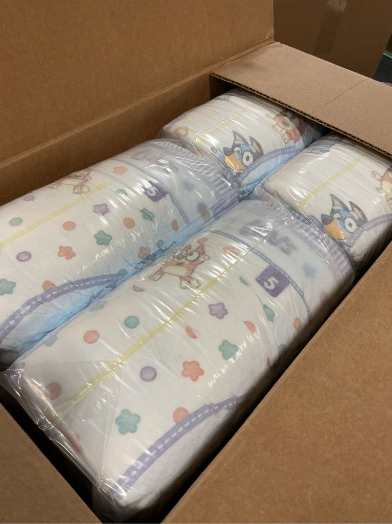 Condition photo showing Good Condition for luvs diapers - size 5, 172 count, bluey platinum protection baby diaper size 5 172