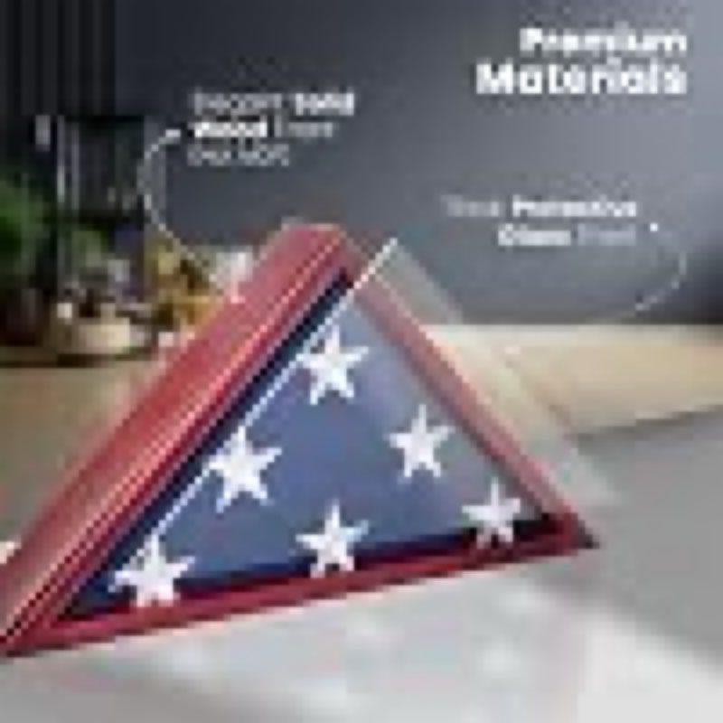 glass front flag display case for burial flag - wall mounted 9.5 x 5 feet flag box for american veteran flag and folded flag display - ideal for honoring military service (mahogany)