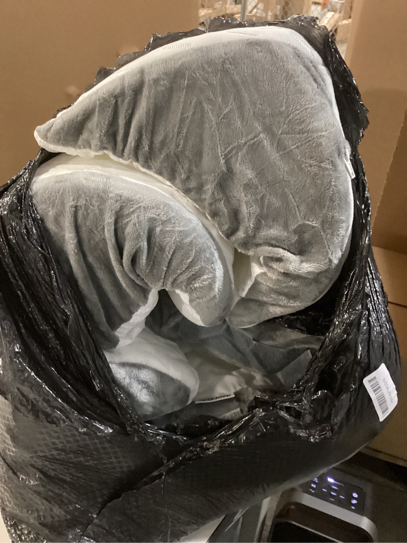 Condition photo showing As Is for 4PCS Orthopedic Bed Wedge Pillow Set for Sleeping, Post Surgery Foam Support Pillows for Back, Neck and Leg Pain Relief, Adjustable Triangle Pillow – Acid Reflux, GERD & Snoring Recovery, White Grey White Grey 4 Piece Set