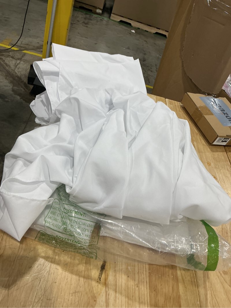 Condition photo showing As Is for flat sheets only, pack of 6, bedding sheets for home, salons, hotels, bulk flat sheets only white