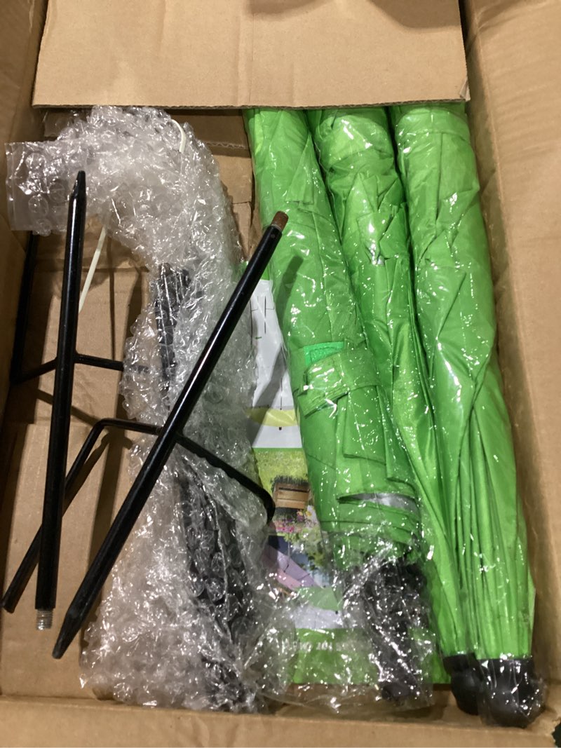 Condition photo showing As Is for only 3 garden umbrellas for plants flowers, 4 pack plant shade umbrellas for outdoor plants flowers, plant shade umbrella with stake for potted plants, 43.3\" height large plant sun shade cover uv protection enlarged 30-inch canopy diameter