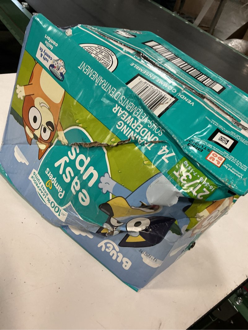 Condition photo showing New/Like New for pampers easy ups boys' bluey training underwear - size 2t-3t - 74ct