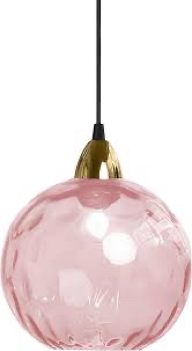 XIRYTU-H 20cm/7.9’’ Industrial Vintage Spherical Glass Pendant Light, E26 Ceiling Hanging Lamp, Gold