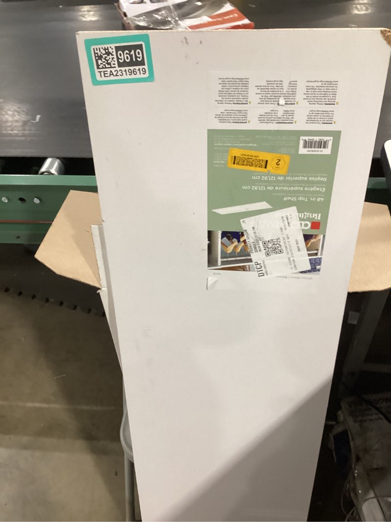 Condition photo showing Good Condition for closetmaid brightwood 48.0-in x 14-in d white solid shelving shelf board