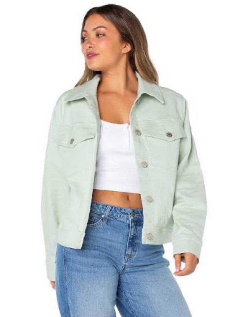 celebrity pink women's oversized boyfriend denim jacket, size xl