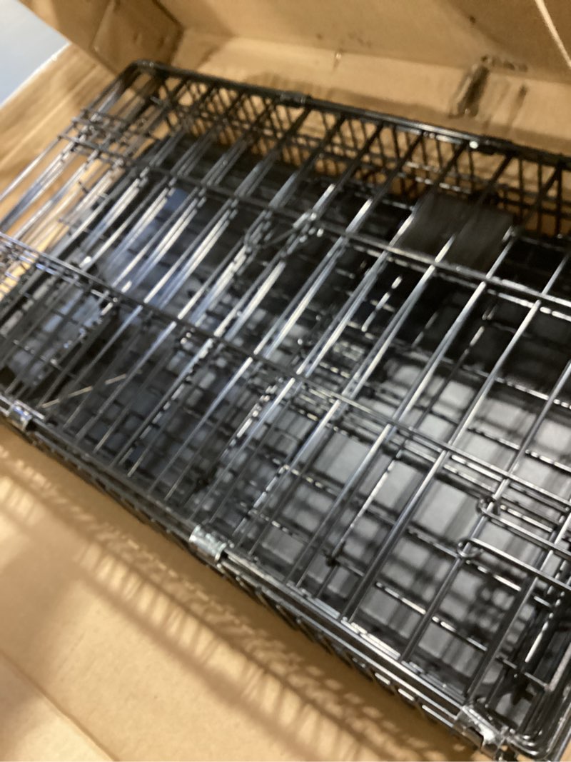 Condition photo showing Good Condition for amazon basics - durable, foldable metal wire dog crate with tray, single door, 30 x 19 x 21 in, black 30.0"l x 19.0"w x 21.0"h single door w/ divider