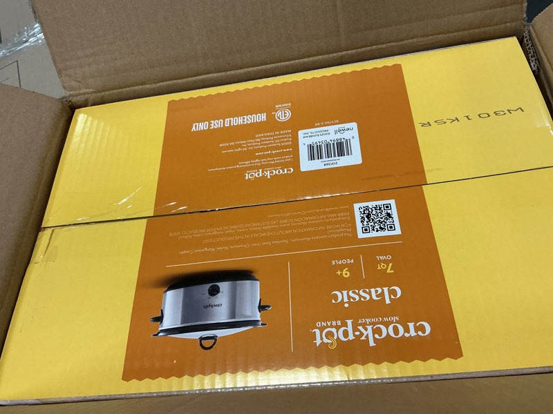 Condition photo showing New/Like New for Crock-Pot 7 Quart Oval Manual Slow Cooker, Stainless Steel (SCV700-S-BR), Versatile Cookware for Large Families or Entertaining 7 Qt