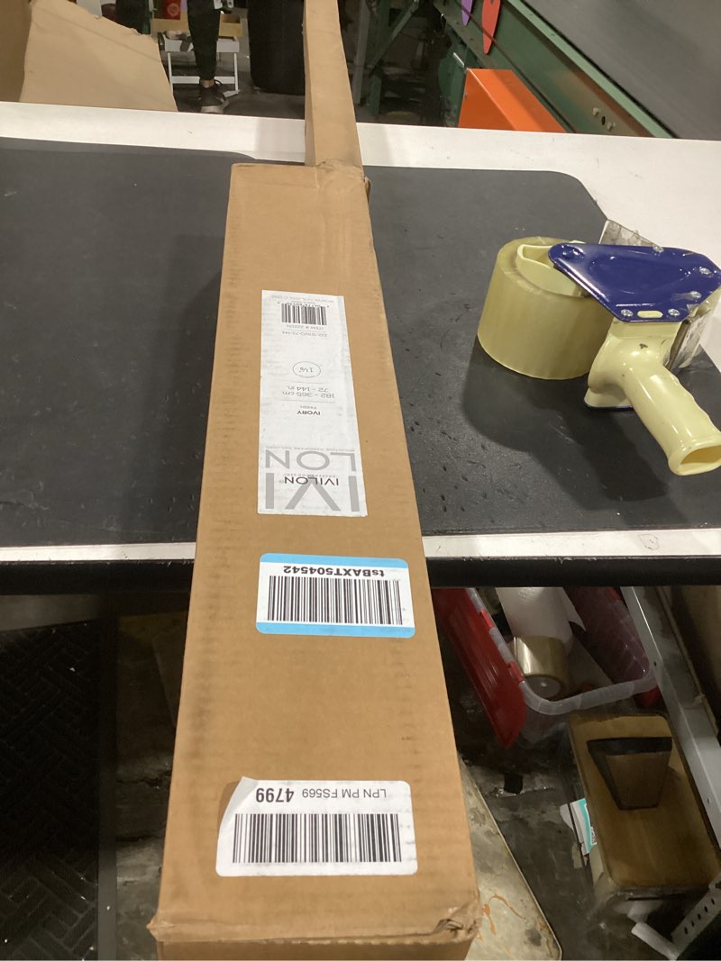 Condition photo showing New/Like New for ivilon drapery window curtain rod set - square design 1 1/8 rod. 72 to 144 inch. ivory/white 72 to 144 in.