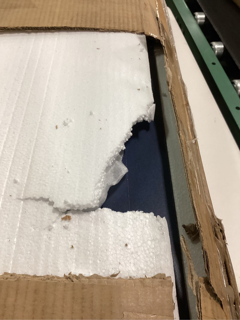 Condition photo showing Good Condition for Yaheetech Bathroom Floor Cabinet, Free Standing Wooden Storage Organizer Multiple Tiers Storage Living Room Cabinet, Navy Blue 12"D x 22"W x 34"H Navy Blue