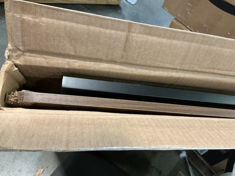 Condition photo showing As Is for Folding Desk - 39.4” Wood Top Foldable Desk for Small Spaces | No Assembly Required Compact Desk for Home Office, Writing, and Study Brown 39.4"W x 19.7"D