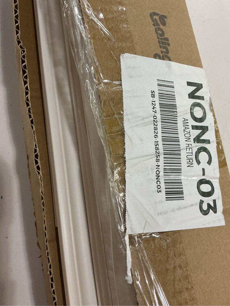 Condition photo showing As Is for 1 Set Peel and Stick Door Moulding Trim Kit Premade Wall Moulding Panels Flexible Self Adhesive 3D Wainscoting Panels for Mirror Window Frame Decor (Top 22"x36" and Bottom 22"x24")