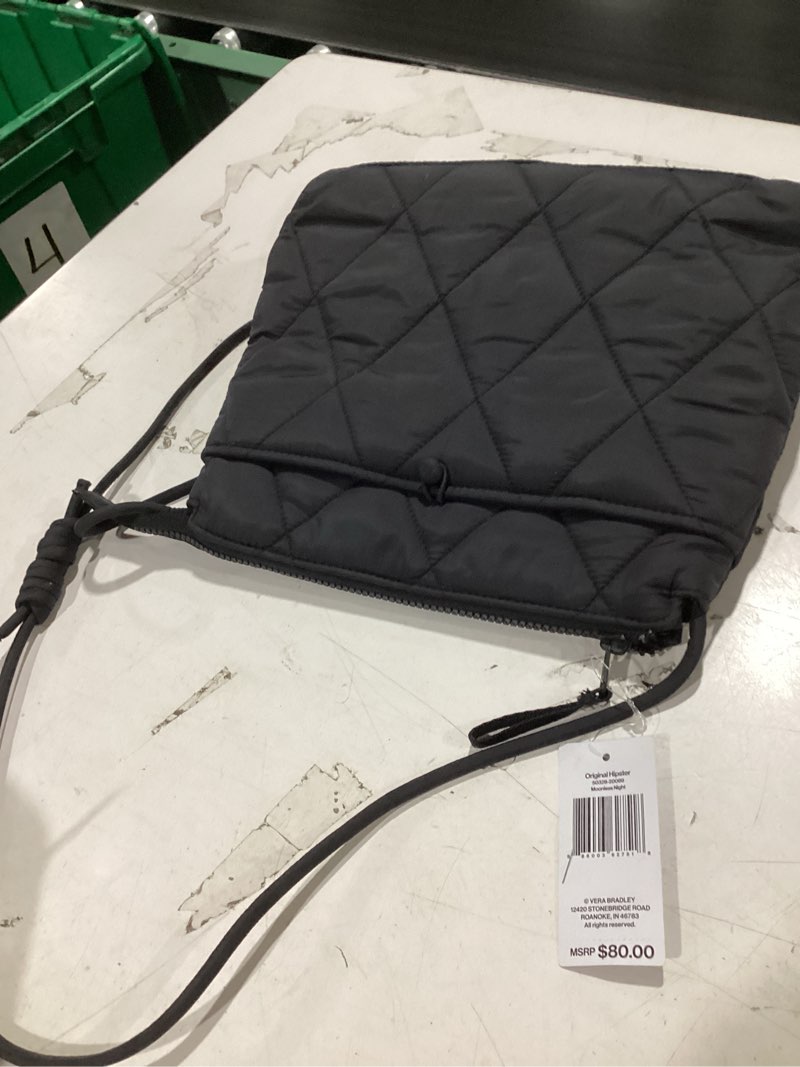 Condition photo showing As Is for vera bradley women's premium cotton original zip hipster crossbody bag moonless night one size