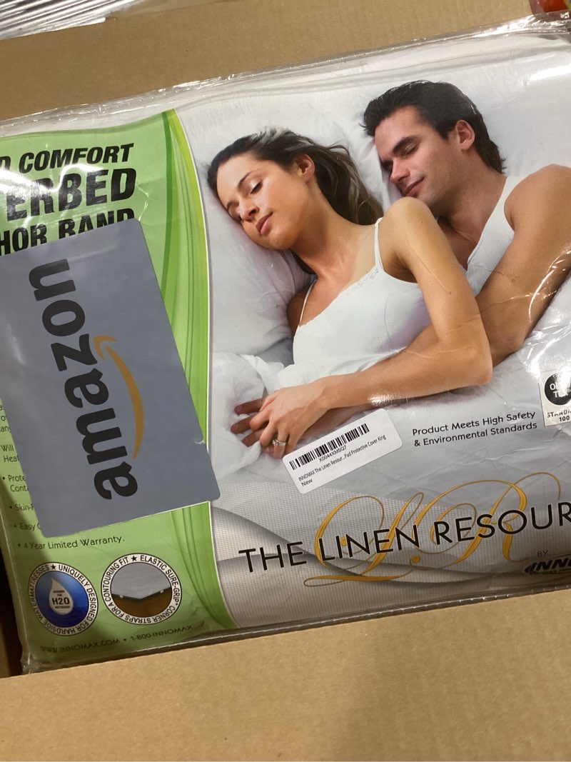 Condition photo showing Good Condition for INNOMAX The Linen Resource Quilted Comfort Waterbed Anchor Band Custom Fit Mattress Pad Protective Cover King