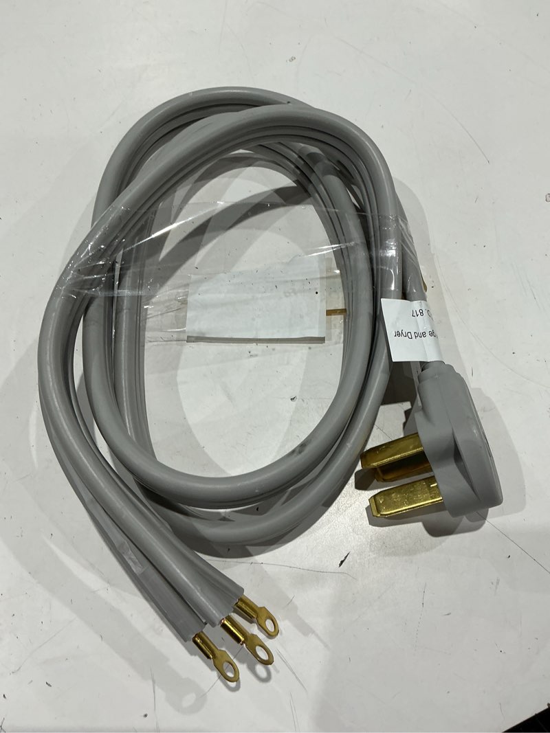 Condition photo showing As Is for utilitech 6-ft 50 -amp 3 -prong gray range appliance power cord