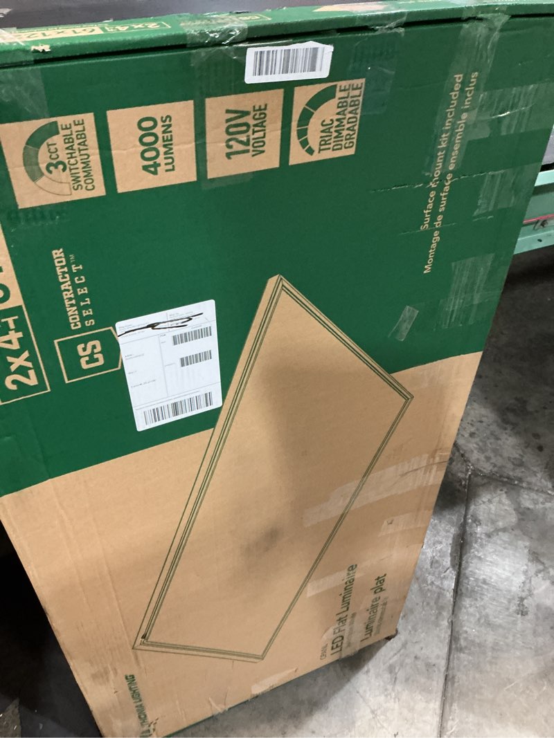 Condition photo showing Good Condition for lithonia lighting cpanl 2x4 led flat panel light, 2 ft. by 4 ft. led light panel, ceiling lighting fixture, 4000 lumens, 3500k/4000k/5000k switchable cct, includes direct ceiling mount bracket, white 2-foot x 4-foot 4,000 lumens switchable white