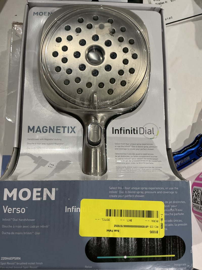 Condition photo showing Good Condition for moen 220h4epsrn verso square handheld shower head 8-spray patterns spot resist nickel