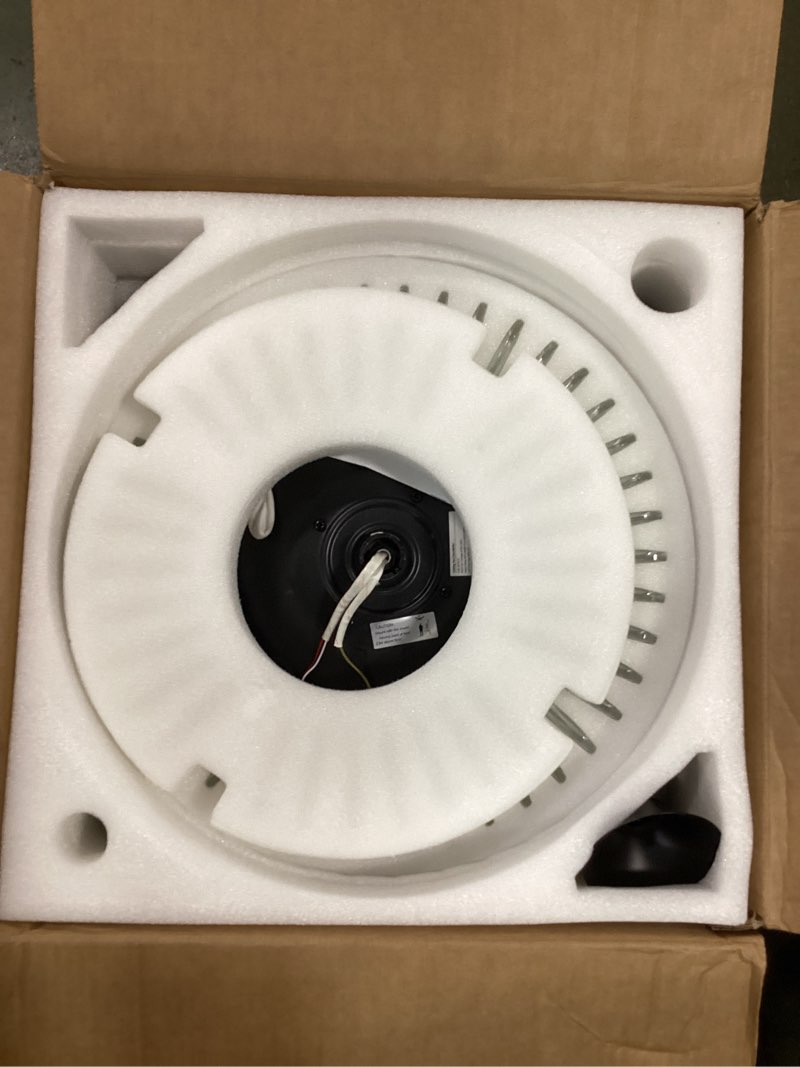 Condition photo showing As Is for 42'' Chandelier Ceiling Fan with Lights, Retractable Fan with Remote and APP, Crystal Fandelier Ceiling Fan, Dimmable LED, Reversible Motor, Quiet for Bedroom Living Room-Black Black 42 Inch