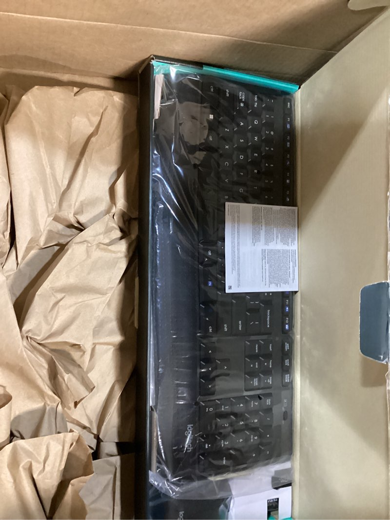Condition photo showing New/Like New for Logitech MK345 Wireless Keyboard and Mouse Combo with Palm Rest, 2.4 GHz USB Receiver, Compatible with PC, Laptop, Black Combo 1 Pack