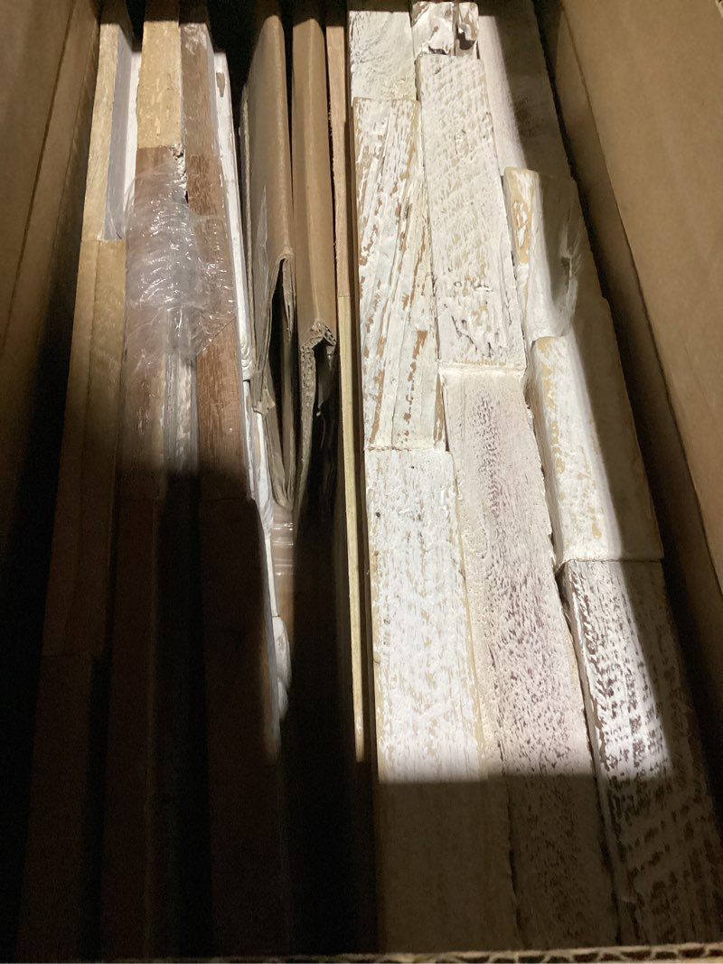 Condition photo showing Good Condition for wall!supply 3d wall panels – reclaimed whitewash asian teak wood – home decor wallpaper alternative for living room, bedroom & office – easy diy installation – 10 pack, covers 9.6 sq ft ultrawood 10 pack whitewash