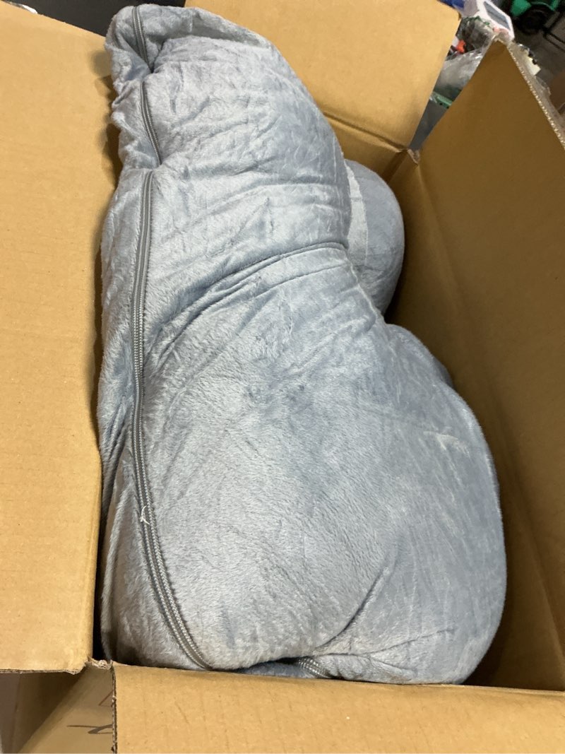 Condition photo showing Good Condition for MOON PARK Pregnancy Pillows for Sleeping - 57 Inch U Shaped Full Body Maternity Pillow with Removable Cover - Support for Back, Legs, Belly, Hips - Pregnancy Pillow for Women - Grey Grey Velvet Cover - 57 Inch