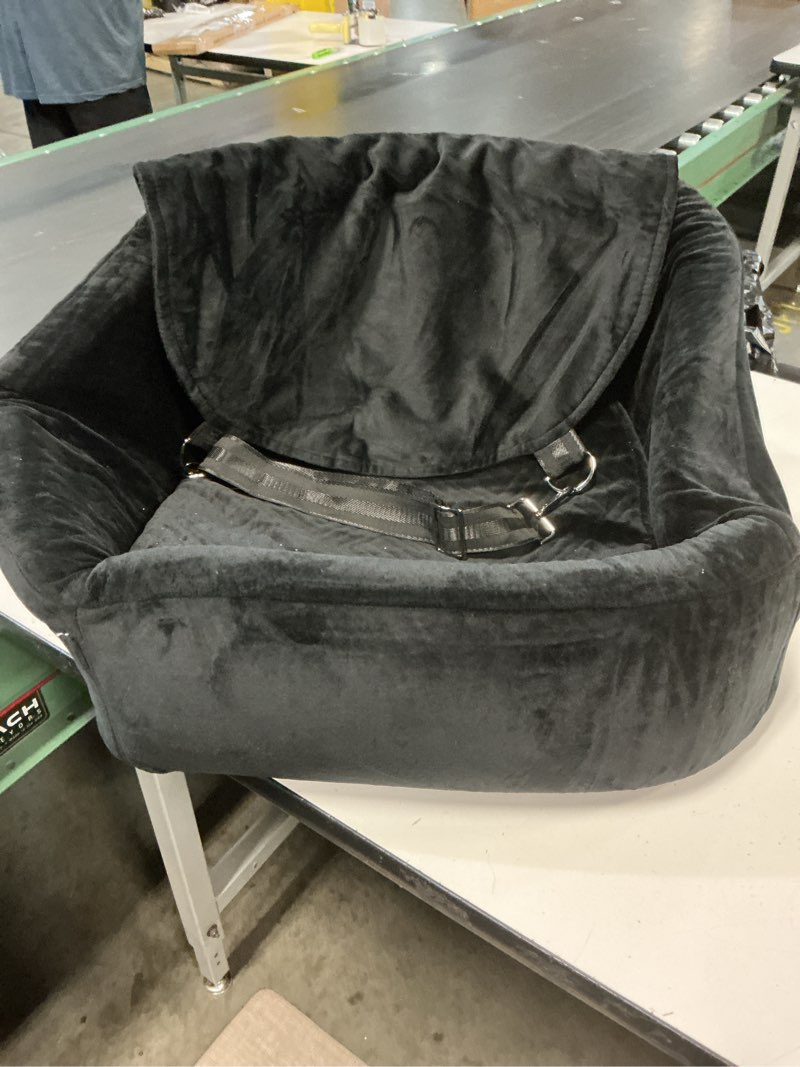 Condition photo showing Good Condition for Dog Car Seat for Small Medium Dogs, Dog Booster Seat with Extendable Backrest, Pet Portable Car Seats up to 30 lbs, Washable Travel Bed with Storage Pockets and 2 Safety Leashes, Black Black 18.5"L x 18.5"W x 22"H