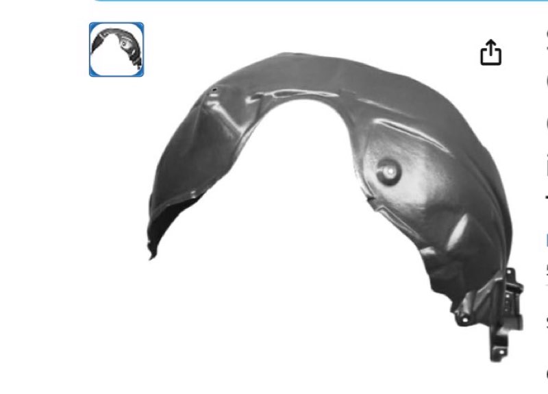 sherman replacement part compatible with toyota camry driver side front fender inner panel (partslin