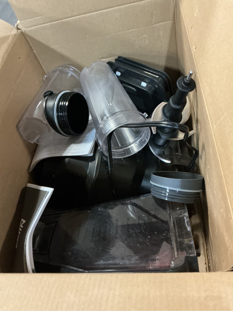 Condition photo showing As Is for Ninja BN801 Professional Plus Kitchen System, 1400 WP, 5 Functions for Smoothies, Chopping, Dough & More with Auto IQ, 72-oz.* Blender Pitcher, 64-oz. Processor Bowl, (2) 24-oz. To-Go Cups, Grey 64oz Blender + Kitchen System