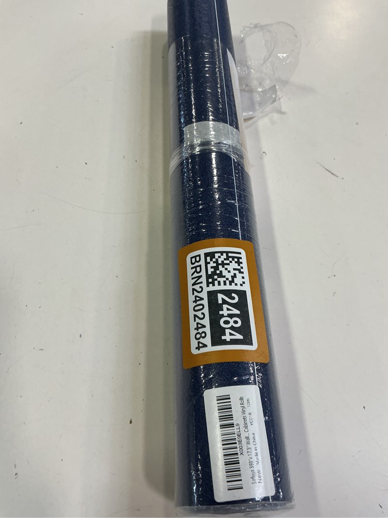 Condition photo showing New/Like New for Safiyya 393"x 17.3" Wallpaper Silk Dark Blue Peel and Stick Wallpaper Dark Blue Contact Paper Self Adhesive Removable Solid Color Wall Paper for Bedroom Walls Vinyl Rolls 17.3" x 393" Dark Blue