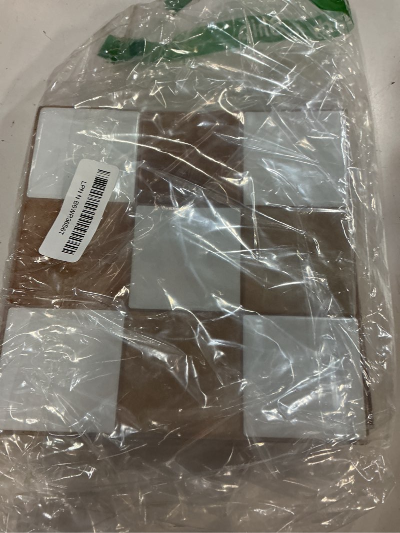 Condition photo showing Good Condition for nuanchu 20 pcs beige luxor peel and stick backsplash 7.75" x 7.75" 3d adhesive peel and stick wall tiles waterproof checkered backsplash for kitchen bathroom fireplace