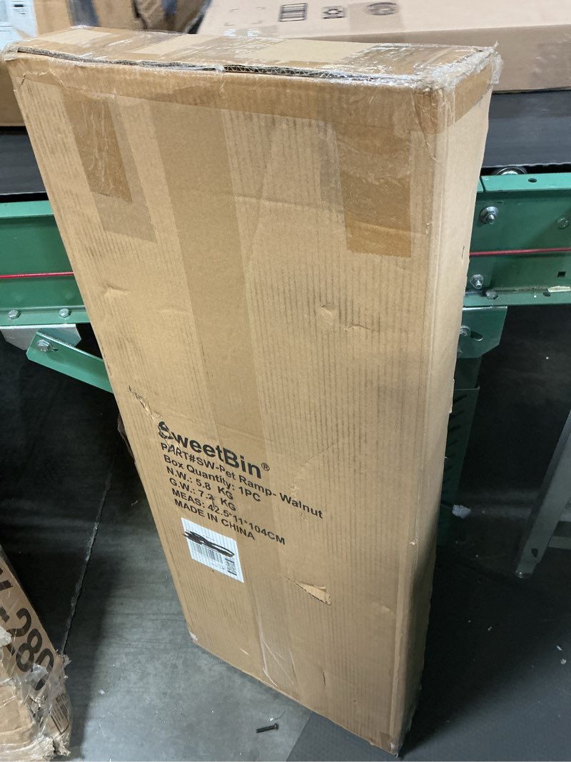 Condition photo showing New/Like New for dog ramp for bed - foldable small to large dog ramp for couch - 6 adjustable height from 12" to 24" - stairs with high traction mat - wooden ramp for dogs to get on bed couch car up to 200lbs?walnut? brown