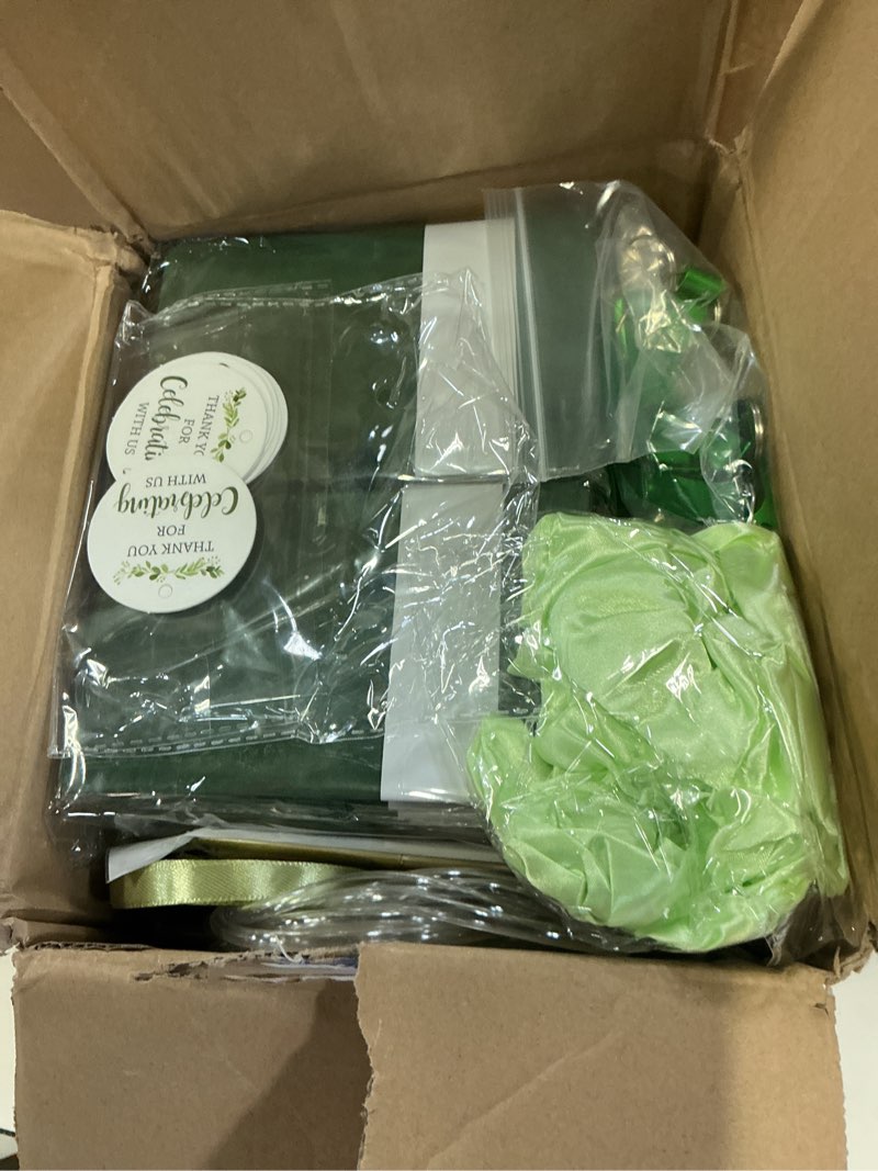 Condition photo showing Good Condition for 6 set summer baby shower prizes for guest, green handheld fan party favor set thank you gift with notebooks, ballpoint pen, eye mask for baby shower bridal shower wedding party game activities