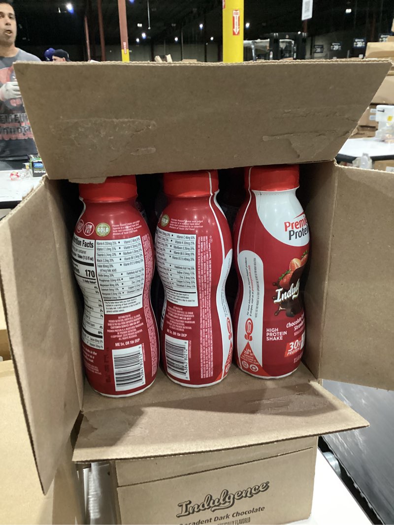 Condition photo showing New/Like New for Premier Protein Shake INDULGENCE, Chocolate Covered Strawberry, 30g Protein, 170 Calories, 3g Sugar, 11.5 fl oz, 12 Pack (Packaging May Vary) Chocolate Covered Strawberry 11.5 Fl Oz (Pack of 12)