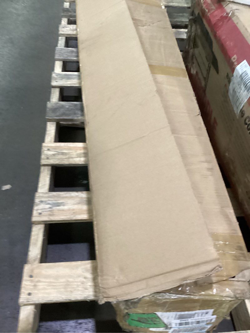 Condition photo showing As Is for damaged *diyhd 108\" solid knotty pine wood sliding library ladder, unfinished rolling ladder with extended handrails & widened base, pre-cut top for sliding hardware, indoor loft & bookshelf access height 108\" niu#2