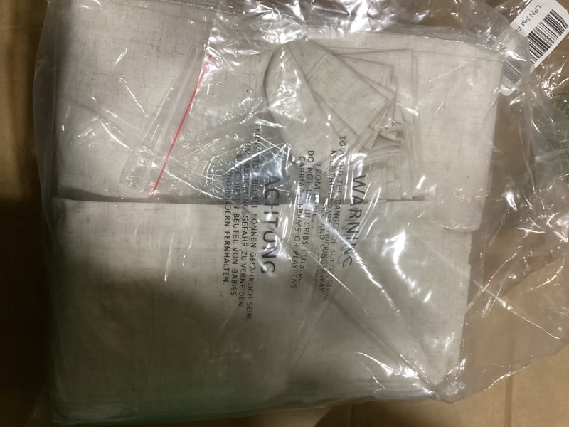 Condition photo showing Good Condition for Joywell Pinch Pleated Linen Curtains 72 inches Long 2 Panels Set Back Tab Semi Sheer Light Filtering Elegant Linen Pinch Pleat Drapes with Hooks for Bedroom Living Room Decor 50x72 Cream Beige Cream Beige 50"W x 72"L (Pack of 2)