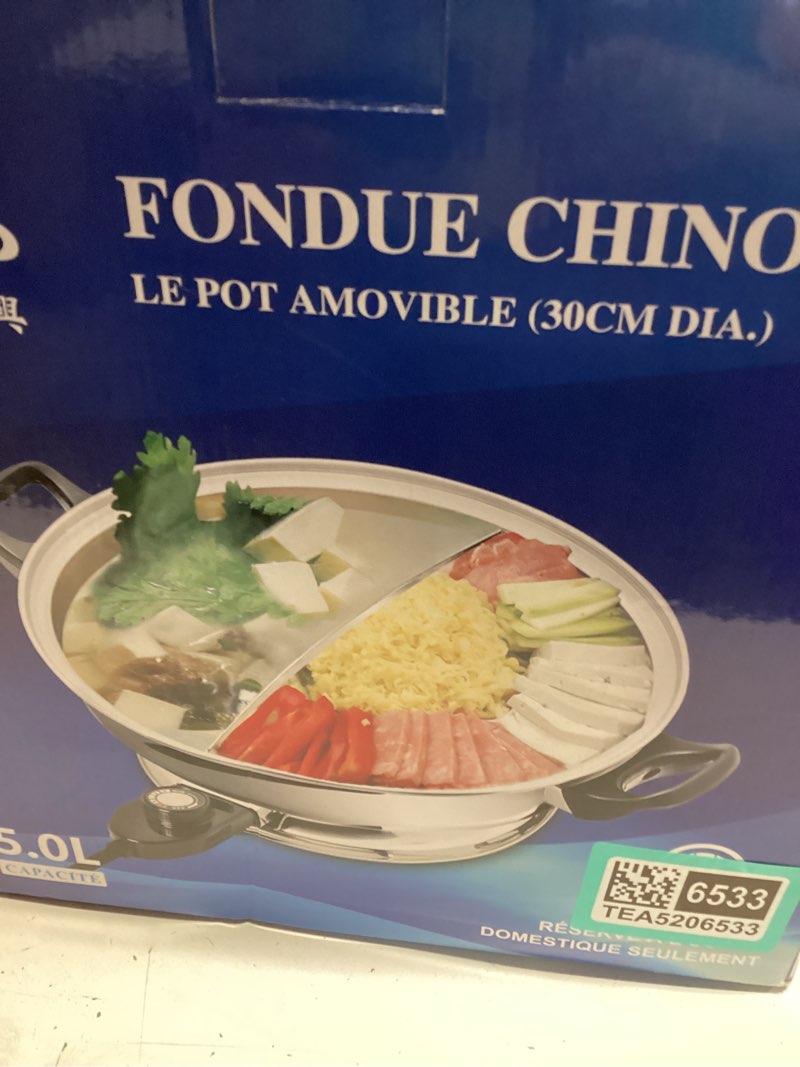 Condition photo showing As Is for fondue chinose