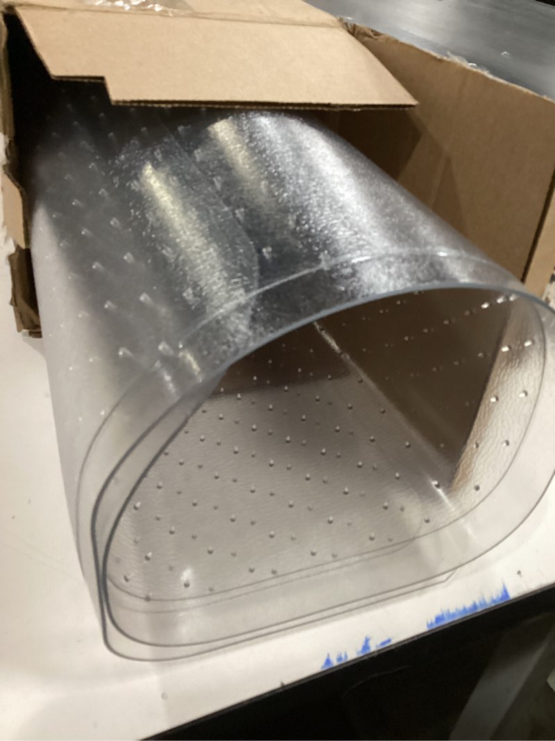 Condition photo showing Good Condition for Clear Carpet Runner, USA Made, Safe, 24 x 36 Inch, 2mm Thick Cleated Vinyl, Clear Floor Runner Roll for Carpet Protection, Plastic Area Rug for Doorway Floor 2' x 3' (Rectangular) Cleated Riverstone