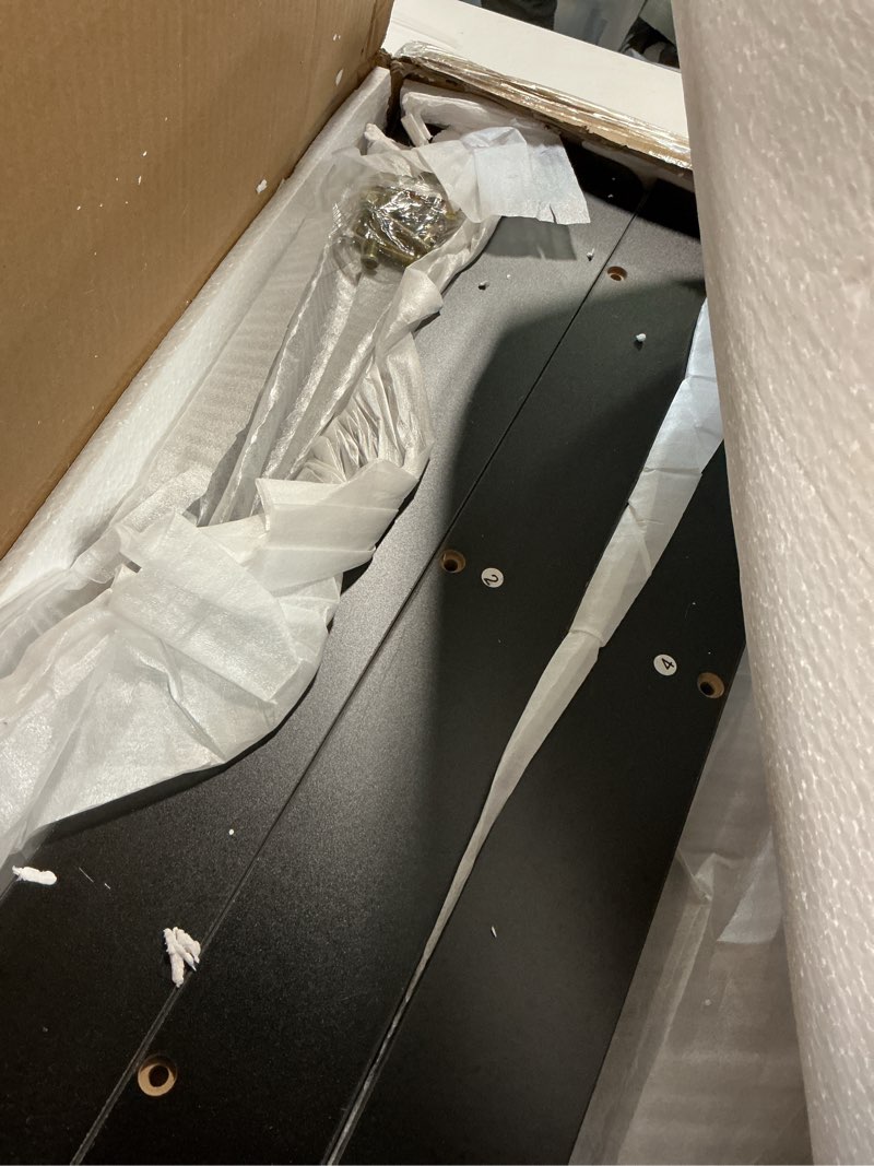 Condition photo showing As Is for FlyGeneral Washer and Dryer Countertop, 27.5" x 54" Black Quick-Install Washer and Dryer Countertop for Organizing The Laundry Room.