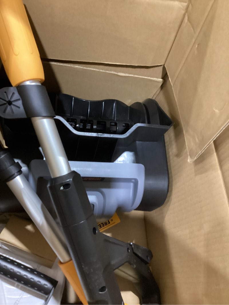 Condition photo showing As Is for Cordless Snow Shovel Compatible with DeWalt 20V Max Battery, 11" Electric Snow Blower w/ 20FT Max Throw & Adjustable Handle, Snow Thrower for Driveway, Deck, Patio, Steps(Tool Only) Black (Battery and charger not included)