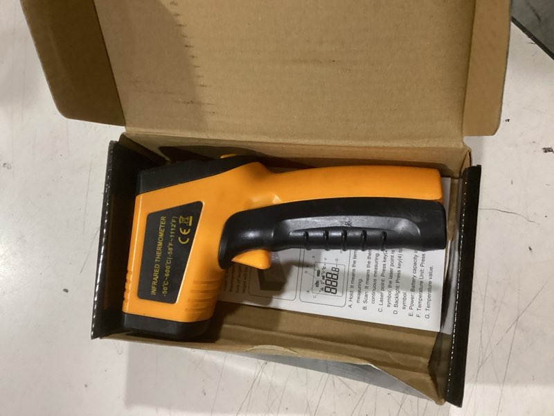 Condition photo showing Good Condition for knine outdoors infrared thermometer laser temperature gun, -58? to 1112?, single laser targeting, distance to spot ratio 12:1, for cooking, oven and meat (orange)